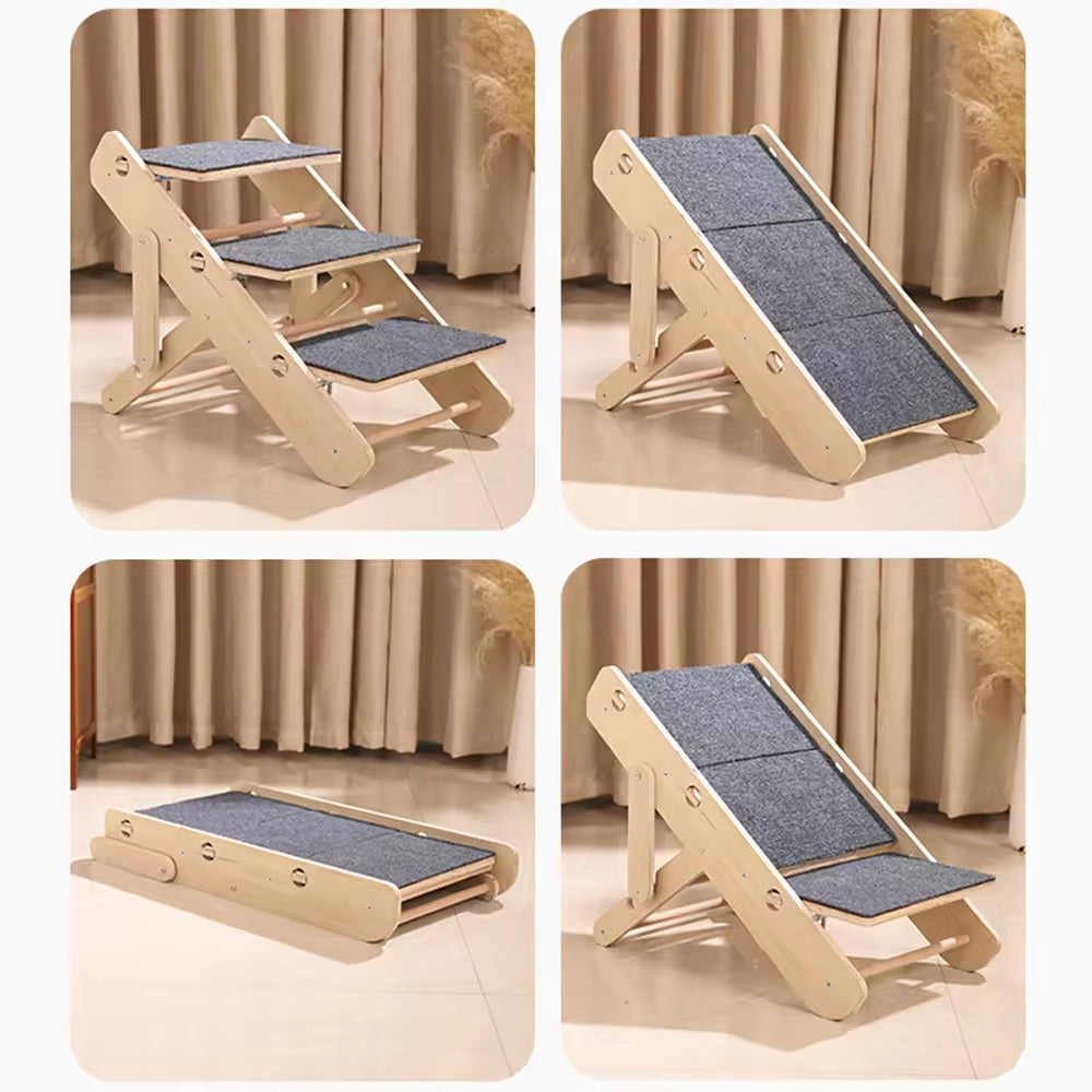 The Ultimate Multi-Functional Pet Stairs: Scratch-Resistant, Adjustable, and Foldable for Cats & Dogs