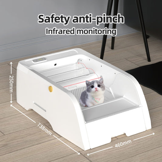 APP Smart Automatic Cat Litter Box | Large Semi-Enclosed Drawer-Style Self-Cleaning Litter Box with APP Control, UV Sterilization & Odor Removal
