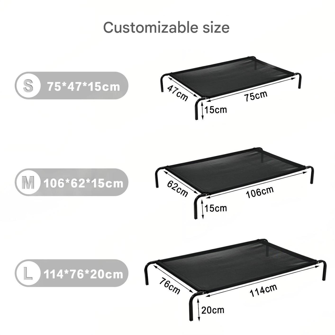 Four-Season Elevated Dog Bed | Chew-Resistant, Breathable & Washable Raised Pet Cot for Large Dogs | Waterproof & Anti-Slip Outdoor Pet Bed