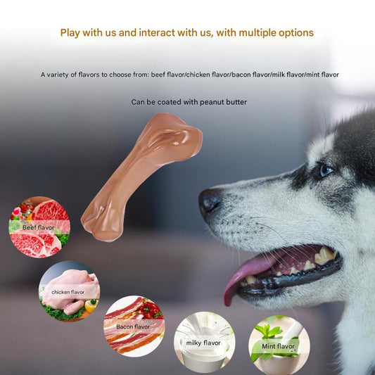 Durable Nylon Dog Chew Bone Toy | Teeth Cleaning & Interactive Training Stick for Medium & Large Dogs