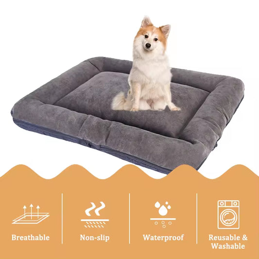 Corduroy Pet Bed Mat – Washable, Breathable & Warm Dog Cushion | All-Season Cozy Pet Bed for Small to XXL Dogs