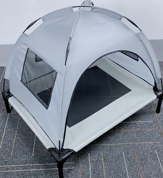 Outdoor Elevated Dog Tent Bed with Canopy Portable Pet Cot for Camping, Beach & Backyard Sun Protection & Cooling Dog Cot