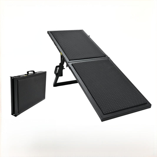 Foldable Dog Ramp for Small Dogs & Elderly Pets – Non-Slip, Adjustable Pet Stairs with Oxford Fabric and Memory Foam | Easy to Use, Portable, No Assembly Required