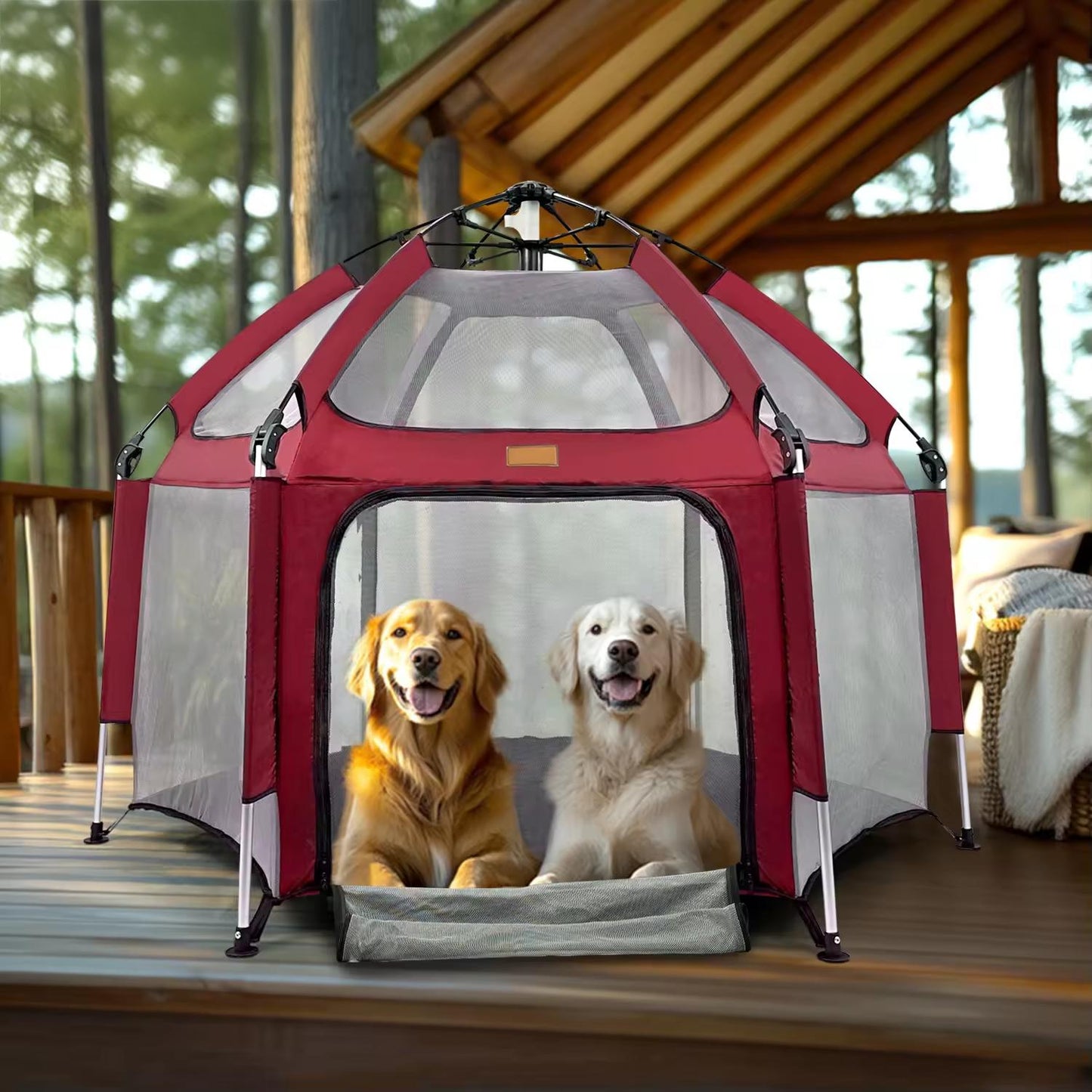 Breathable Customizable Outdoor Quick-Setup Foldable Playpen Tent for Pets & Kids | Portable, Anti-Bite, Visual Dog Tent for Indoor & Outdoor Use