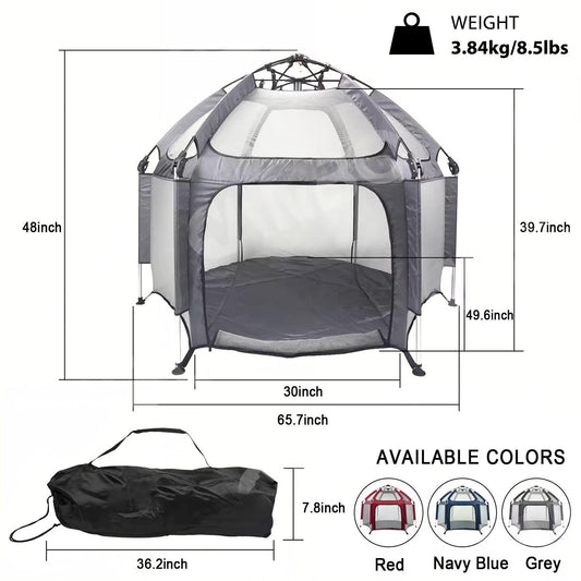 Breathable Customizable Outdoor Quick-Setup Foldable Playpen Tent for Pets & Kids | Portable, Anti-Bite, Visual Dog Tent for Indoor & Outdoor Use