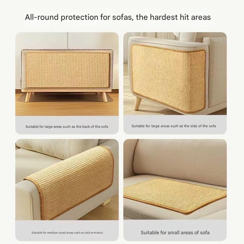Wall-Mounted Sisal Cat Scratcher Pad | No-Shed Scratch Board Protector for Sofa & Furniture | Durable, Washable Cat Claw Mat – Multiple Sizes