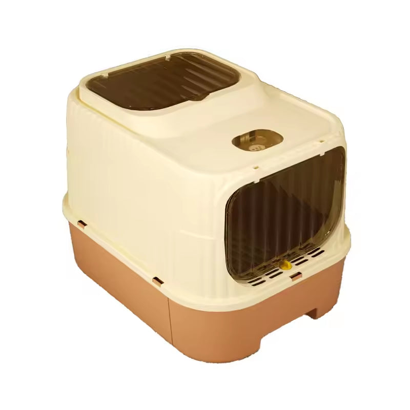 Modern cat litter box with drawer design and odor control