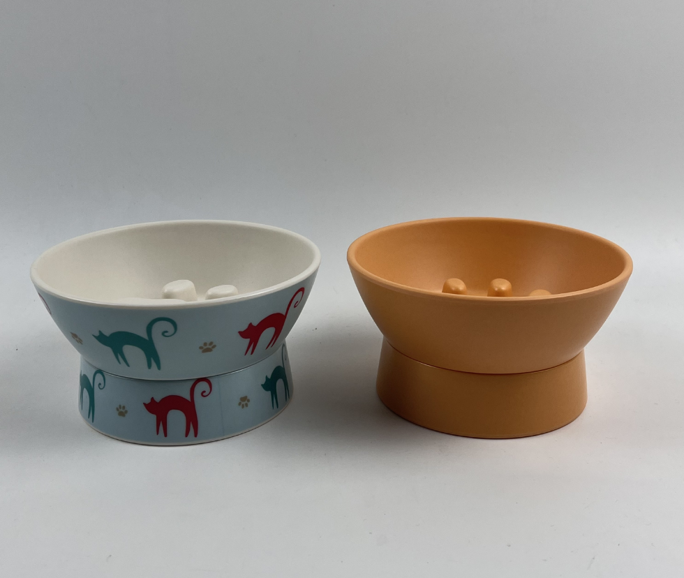 OEM/ODM Bamboo Pet Feeding Bowls | Eco-Friendly | Customizable Colors & Patterns | Protect Cat’s Neck