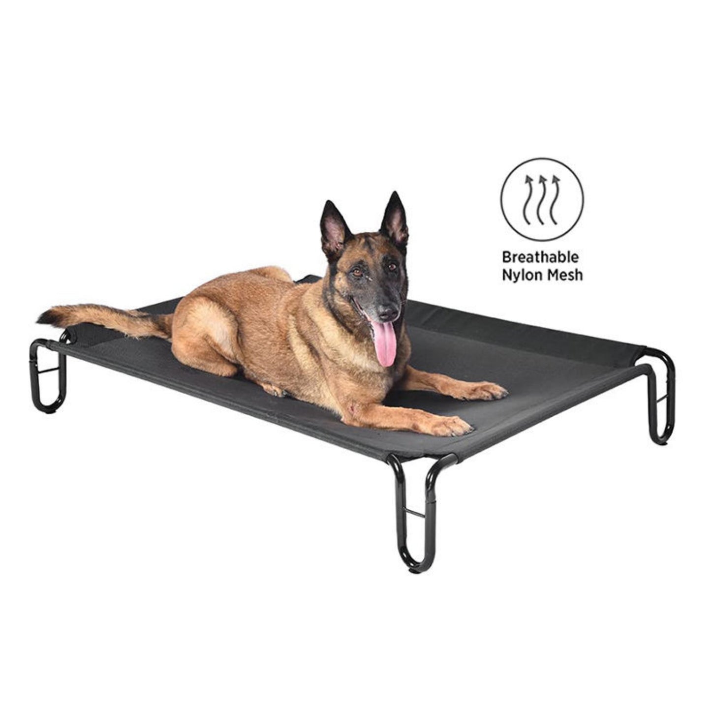 Outdoor Elevated Dog Bed | Waterproof & Chew-Resistant Pet Cot | Detachable Iron Frame with Teslin Mesh | Raised Cooling Dog Cot for Small, Medium & Large Dogs