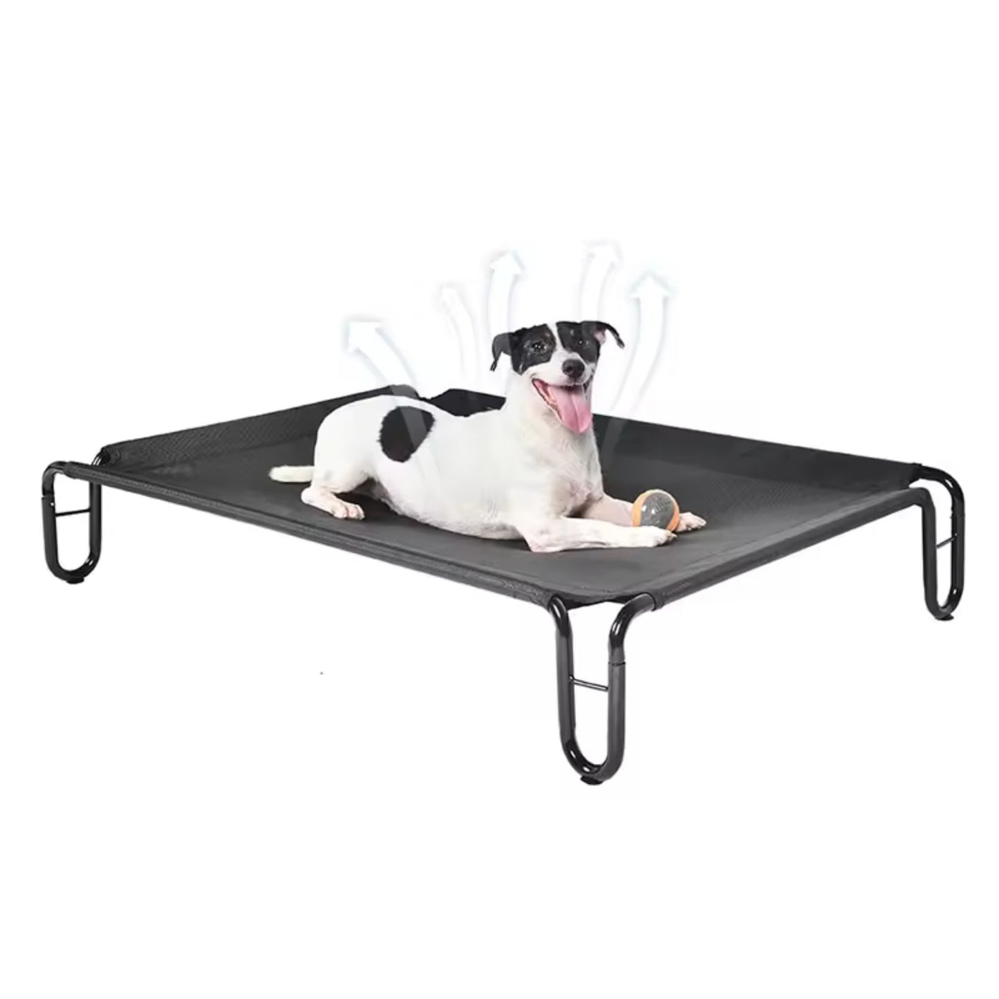 Outdoor Elevated Dog Bed | Waterproof & Chew-Resistant Pet Cot | Detachable Iron Frame with Teslin Mesh | Raised Cooling Dog Cot for Small, Medium & Large Dogs