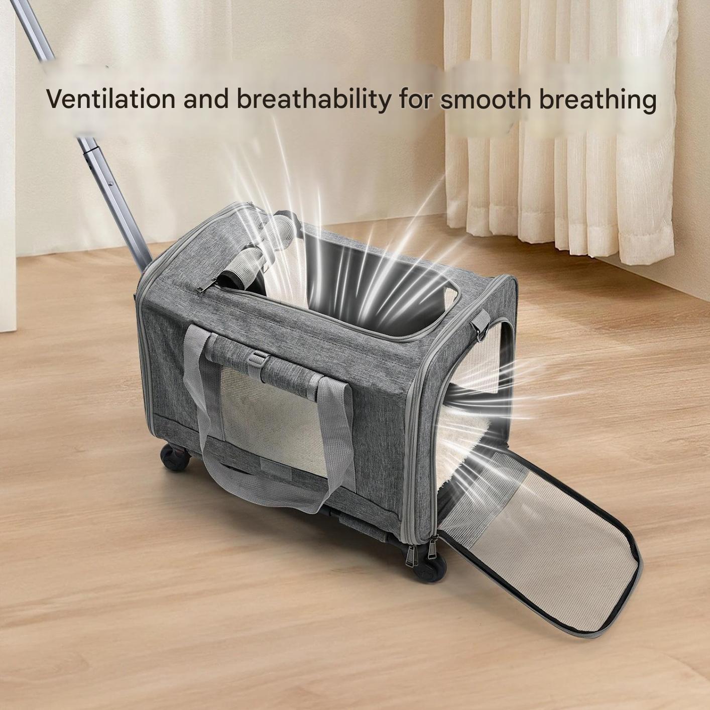 Portable Pet Stroller for Small Dogs Cats | Breathable Pet Carrier with Telescoping Handle; 360° Wheels | Pet Trolley for Travel and Outdoor Adventures