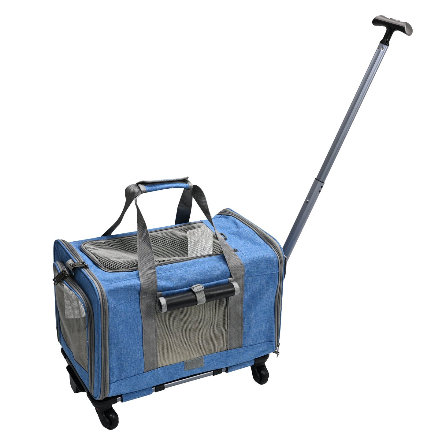 Portable Pet Stroller for Small Dogs Cats | Breathable Pet Carrier with Telescoping Handle; 360° Wheels | Pet Trolley for Travel and Outdoor Adventures