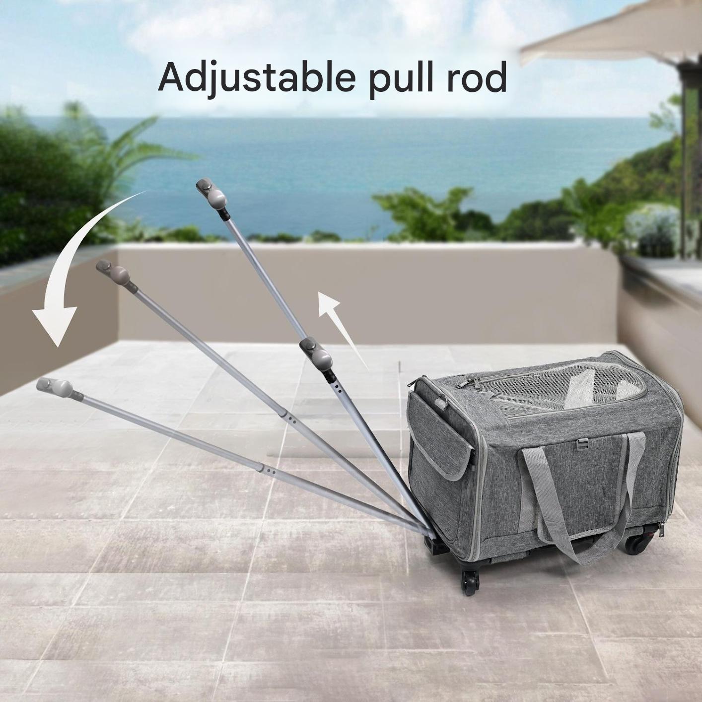 Portable Pet Stroller for Small Dogs Cats | Breathable Pet Carrier with Telescoping Handle; 360° Wheels | Pet Trolley for Travel and Outdoor Adventures