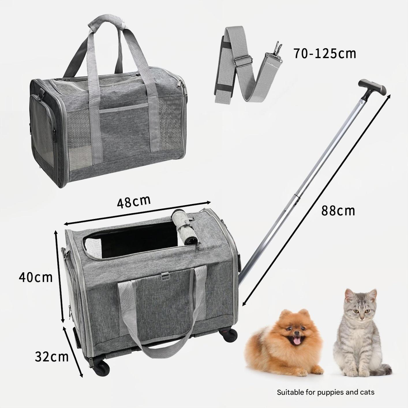 Portable Pet Stroller for Small Dogs Cats | Breathable Pet Carrier with Telescoping Handle; 360° Wheels | Pet Trolley for Travel and Outdoor Adventures