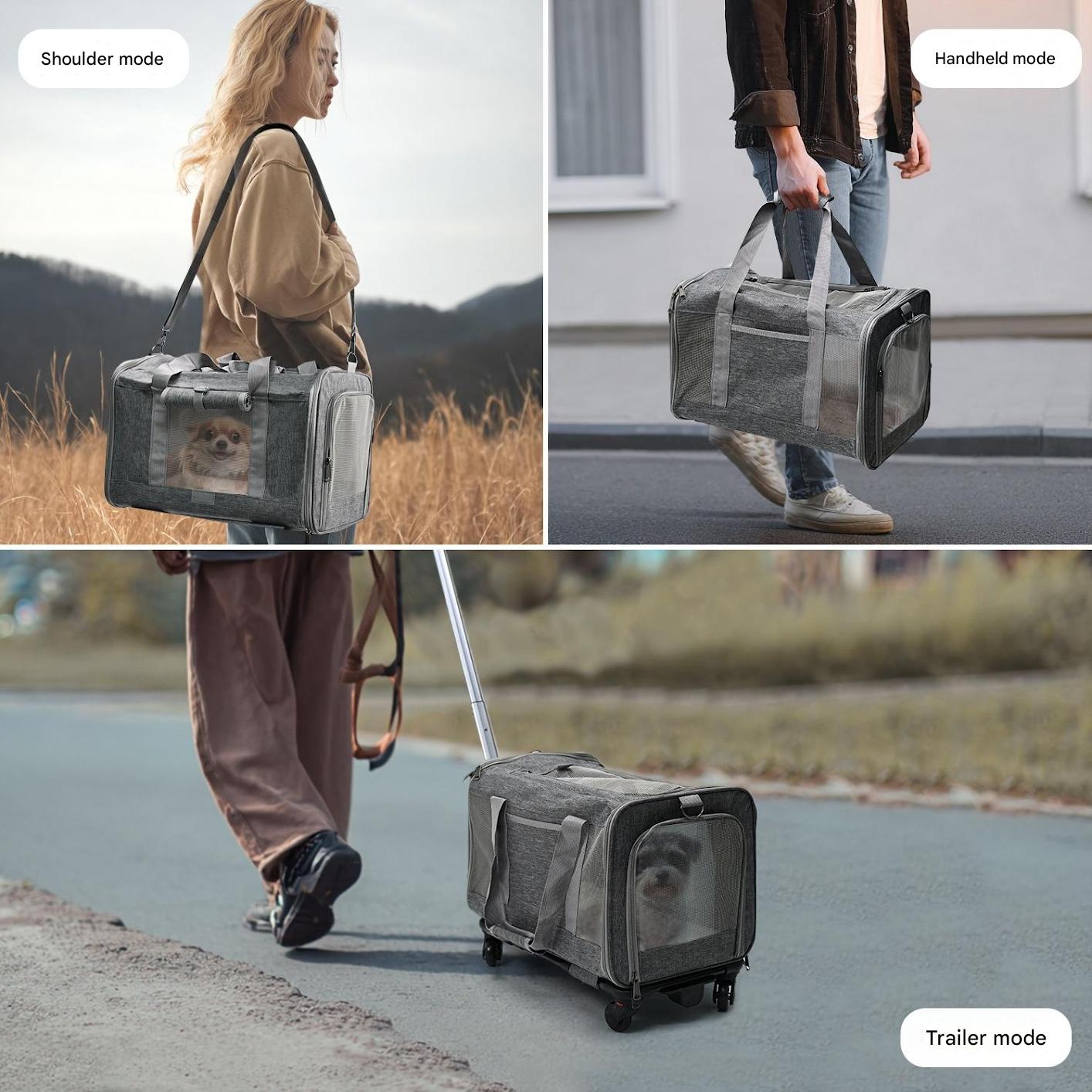 Portable Pet Stroller for Small Dogs Cats | Breathable Pet Carrier with Telescoping Handle; 360° Wheels | Pet Trolley for Travel and Outdoor Adventures