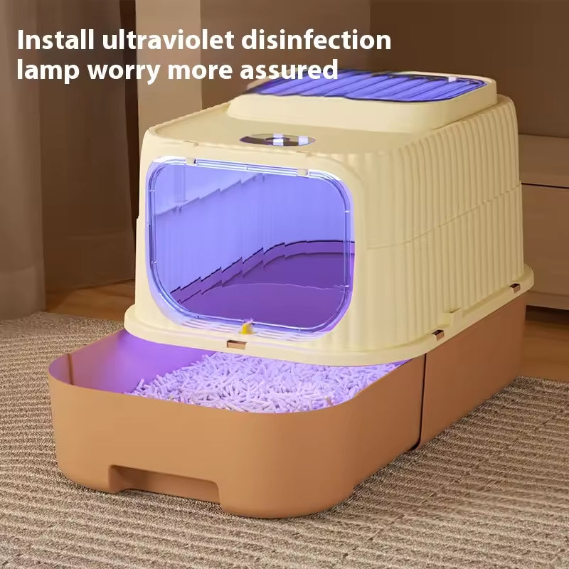 UV sterilization cat litter box for hygienic use in veterinary clinics