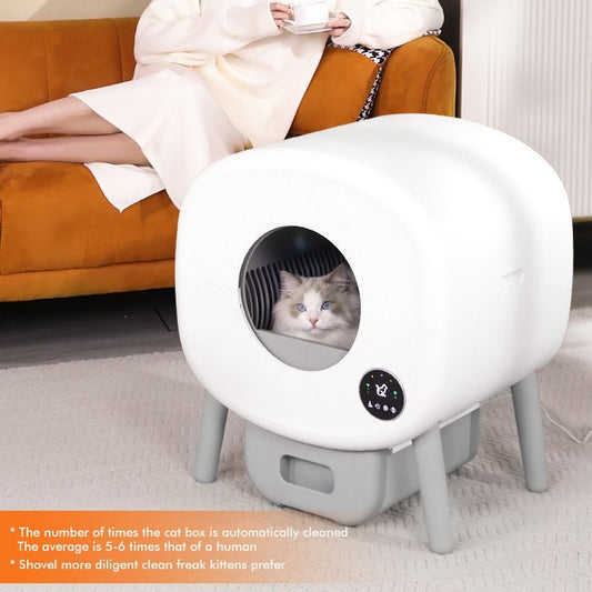 Smart Automatic Cat Litter Box | Self-Cleaning Large Cat Toilet | APP Remote Control & Hygiene Monitoring