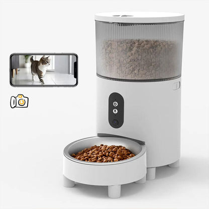 Automatic Pet Feeder with HD Camera & Voice | Smart Cat & Dog Feeder | APP Control, Scheduled Feeding, 3L Large Capacity
