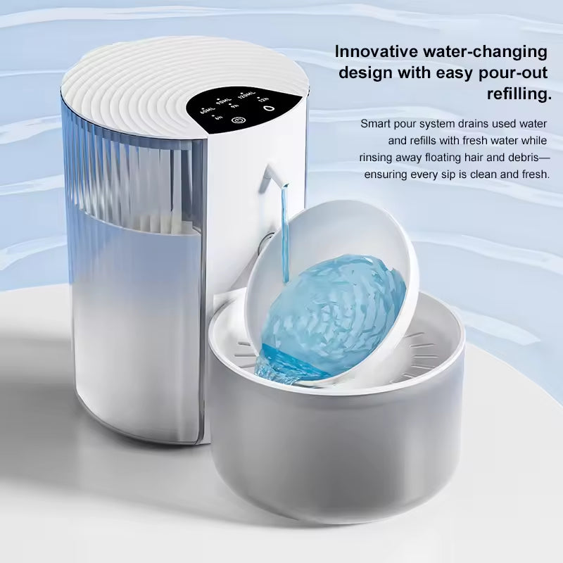 Smart Pet Water Dispenser with Clean & Dirty Water Separation | Automatic Pet Water Fountain with Wireless Charging | 3L Capacity for Cats & Dogs