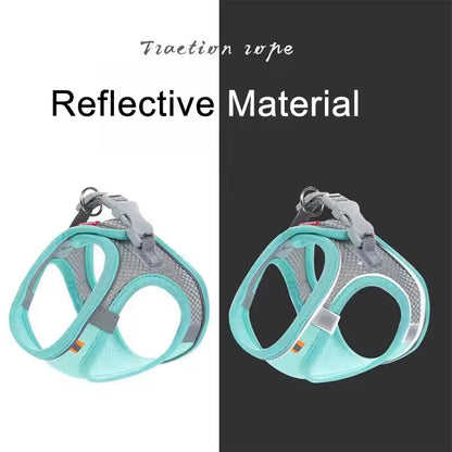 Adjustable Vest Dog Harness with Leash – Escape-Proof & Comfortable for Small Dogs & Cats