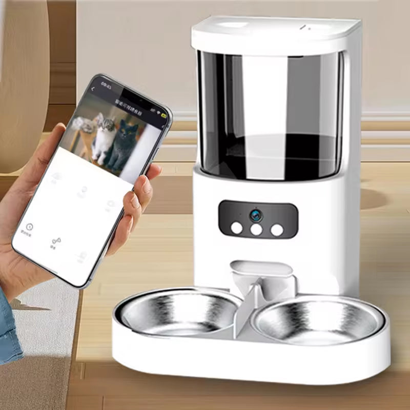Automatic Pet Feeder with Timer & Portion Control | Smart Cat & Dog Food Dispenser | 4L Capacity | APP Control & Camera