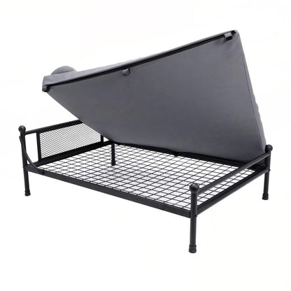 Winter Elevated Dog Bed with Cushion | Iron Frame Pet Cot | Durable, Breathable & Cozy Pet Furniture for Medium & Large Dogs