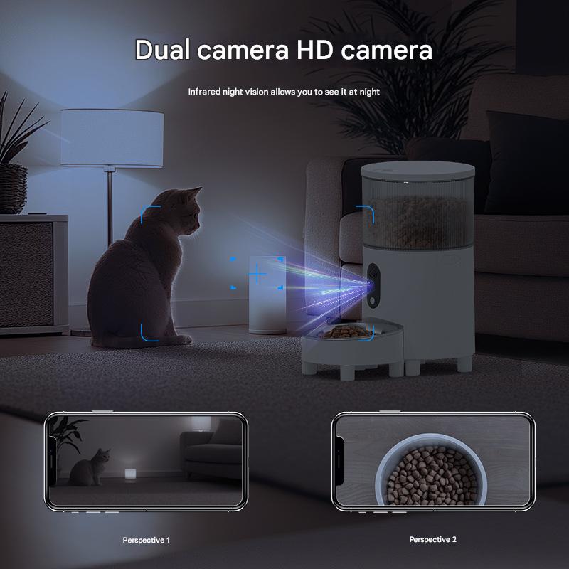 Automatic Pet Feeder with HD Camera & Voice | Smart Cat & Dog Feeder | APP Control, Scheduled Feeding, 3L Large Capacity