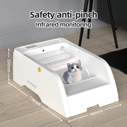 APP Smart Automatic Cat Litter Box | Large Semi-Enclosed Drawer-Style Self-Cleaning Litter Box with APP Control, UV Sterilization &amp; Odor Removal