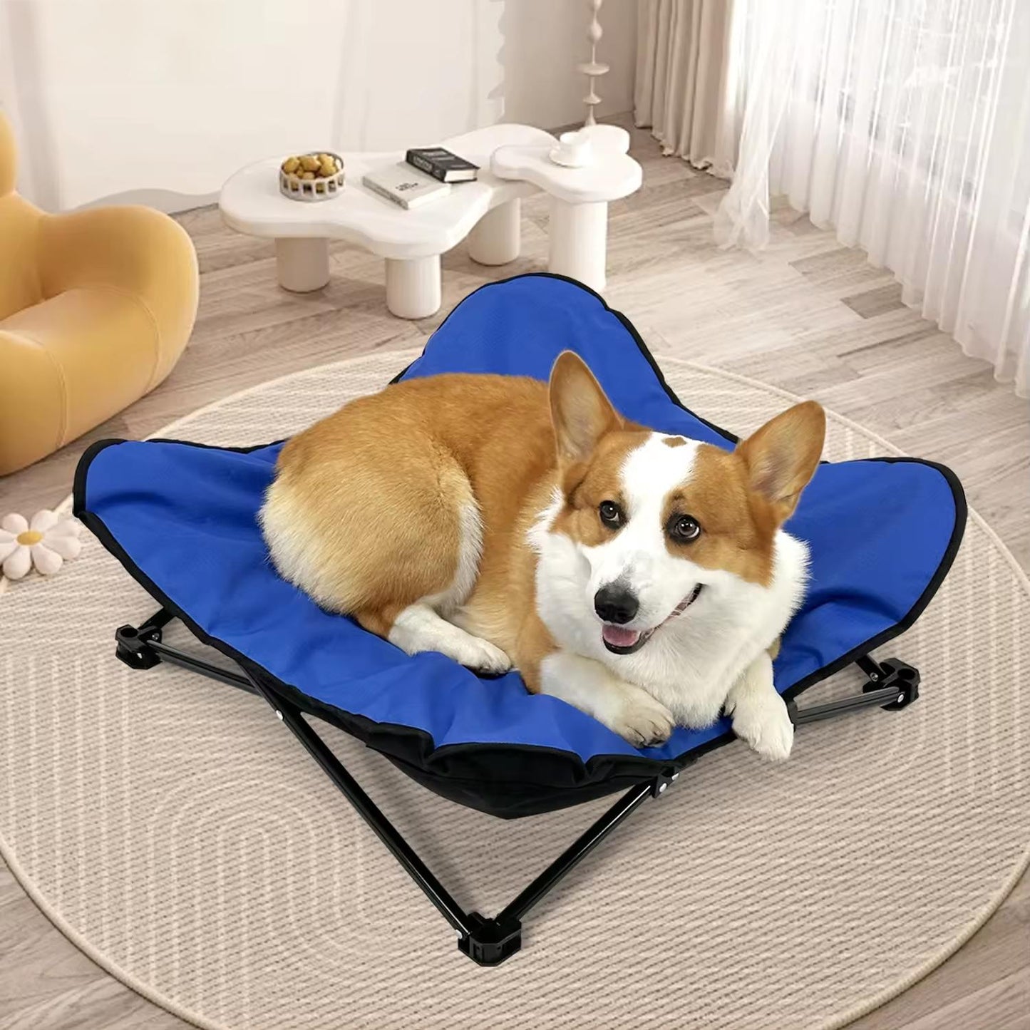 Foldable Elevated Pet Bed for Autumn &amp; Winter | Waterproof, Moisture-Proof, Portable High Frame Dog Bed