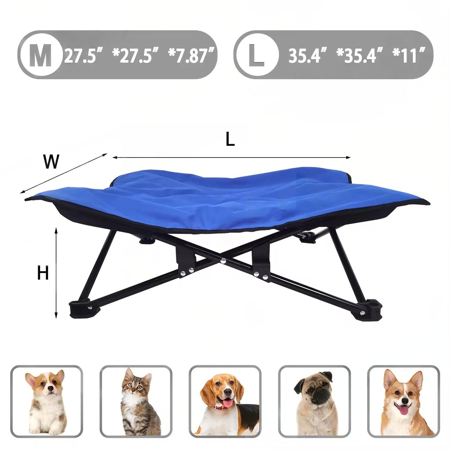 Foldable Elevated Pet Bed for Autumn &amp; Winter | Waterproof, Moisture-Proof, Portable High Frame Dog Bed