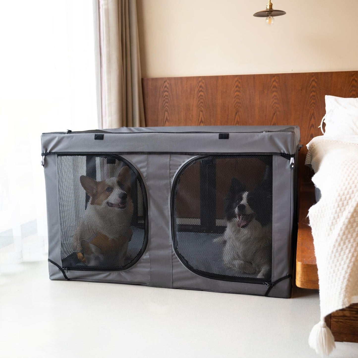 Portable Foldable Pet Playpen | Oxford Cloth Cat & Dog Crate | Large Breathable Pet House for Indoor, Outdoor & Travel