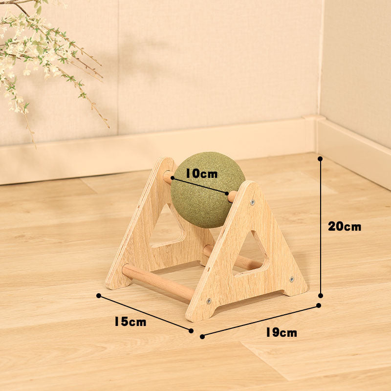 Triangle Cat Scratcher Ball Tower | Sisal Rope Cat Climbing Toy | Durable Cat Scratching Post with Rotating Ball | Interactive Cat Furniture