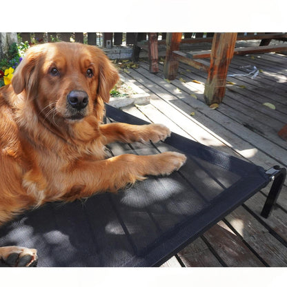 Four-Season Elevated Dog Bed | Chew-Resistant, Breathable & Washable Raised Pet Cot for Large Dogs | Waterproof & Anti-Slip Outdoor Pet Bed