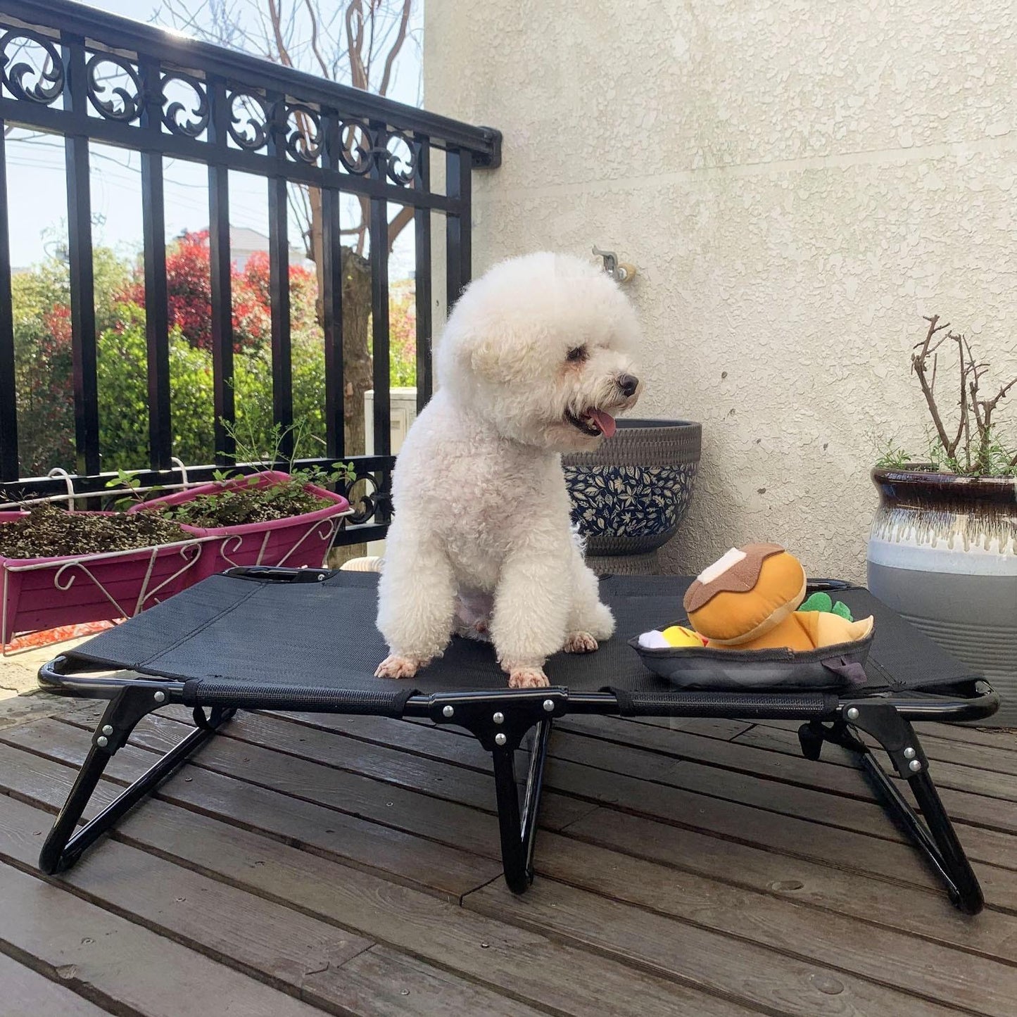 Foldable Elevated Dog Bed | Heavy Duty Waterproof Pet Bed for Medium & Large Dogs | Easy to Assemble, Portable Pet Cot for Outdoor & Indoor Use