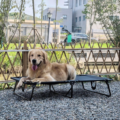 Foldable Elevated Dog Bed | Heavy Duty Waterproof Pet Bed for Medium & Large Dogs | Easy to Assemble, Portable Pet Cot for Outdoor & Indoor Use