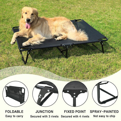 Foldable Elevated Dog Bed | Heavy Duty Waterproof Pet Bed for Medium & Large Dogs | Easy to Assemble, Portable Pet Cot for Outdoor & Indoor Use