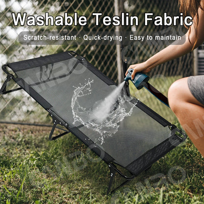 Foldable Elevated Dog Bed | Heavy Duty Waterproof Pet Bed for Medium & Large Dogs | Easy to Assemble, Portable Pet Cot for Outdoor & Indoor Use