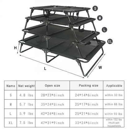 Foldable Elevated Dog Bed | Heavy Duty Waterproof Pet Bed for Medium & Large Dogs | Easy to Assemble, Portable Pet Cot for Outdoor & Indoor Use
