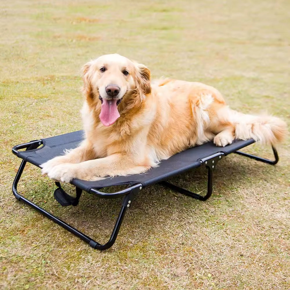 Foldable Elevated Dog Bed | Heavy Duty Waterproof Pet Bed for Medium & Large Dogs | Easy to Assemble, Portable Pet Cot for Outdoor & Indoor Use