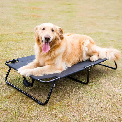 Foldable Elevated Dog Bed | Heavy Duty Waterproof Pet Bed for Medium & Large Dogs | Easy to Assemble, Portable Pet Cot for Outdoor & Indoor Use