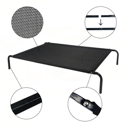 Four-Season Elevated Dog Bed | Chew-Resistant, Breathable & Washable Raised Pet Cot for Large Dogs | Waterproof & Anti-Slip Outdoor Pet Bed