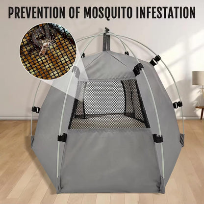 Cozy Winter Cat Tent Bed | Oxford Fabric Semi-Enclosed Indoor Pet House with Removable Cushion | Warm & Durable Pet Shelter for Cats & Small Dogs