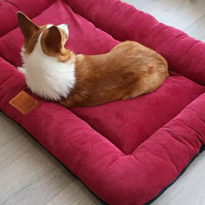 Corduroy Pet Bed Mat – Washable, Breathable & Warm Dog Cushion | All-Season Cozy Pet Bed for Small to XXL Dogs