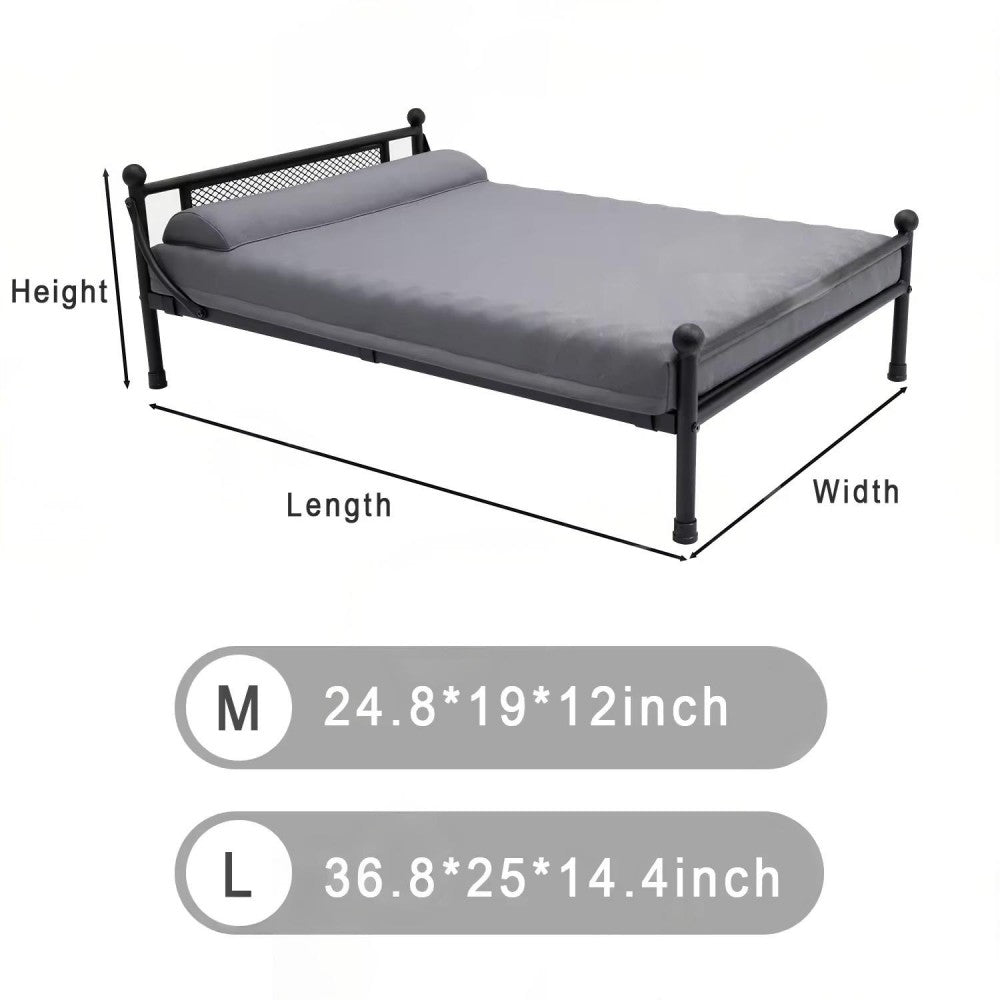 Winter Elevated Dog Bed with Cushion | Iron Frame Pet Cot | Durable, Breathable & Cozy Pet Furniture for Medium & Large Dogs