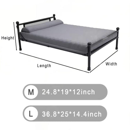 Winter Elevated Dog Bed with Cushion | Iron Frame Pet Cot | Durable, Breathable & Cozy Pet Furniture for Medium & Large Dogs