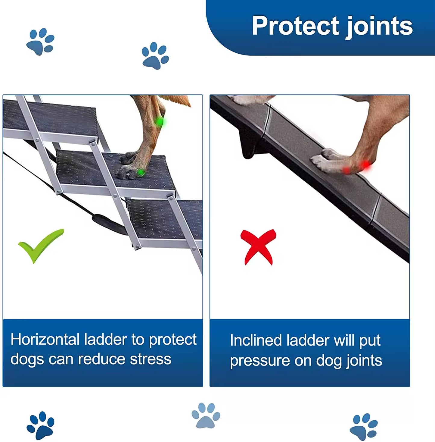 Customizable Wide Aluminum Folding Dog Ramp | Adjustable Pet Ladder for Cars, SUVs, Trucks | Large Dog Stairs with Non-Slip Surface for Easy Access