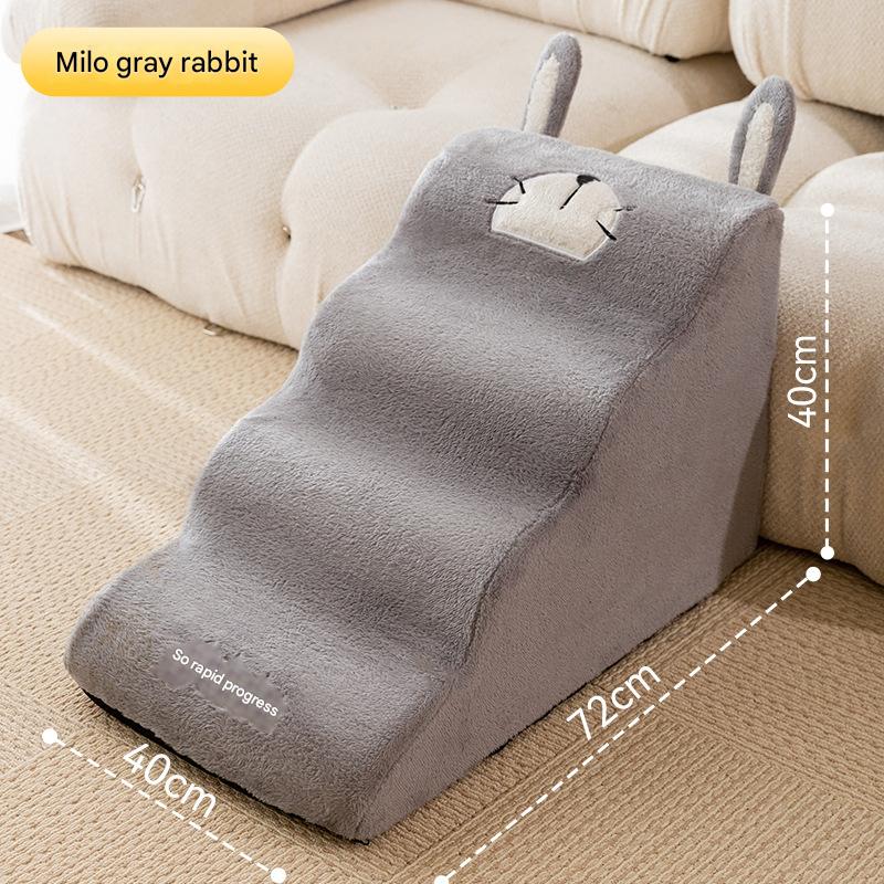 Cute Bee & Bunny Pet Stairs | Wave Design Pet Ramp for Small Dogs, Senior Pets & Cats | Anti-Slip, Washable, Orthopedic Support