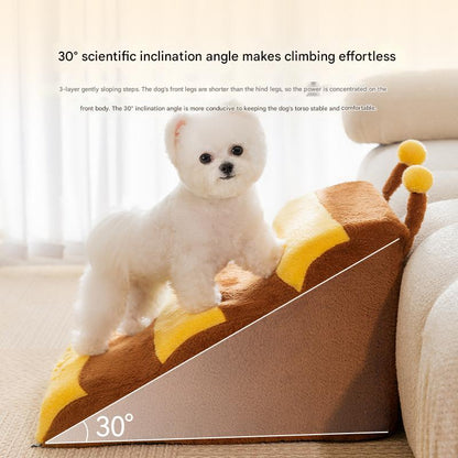 Cute Bee & Bunny Pet Stairs | Wave Design Pet Ramp for Small Dogs, Senior Pets & Cats | Anti-Slip, Washable, Orthopedic Support