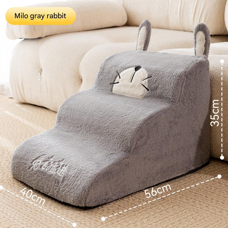 Cute Bee & Bunny Pet Stairs | Wave Design Pet Ramp for Small Dogs, Senior Pets & Cats | Anti-Slip, Washable, Orthopedic Support
