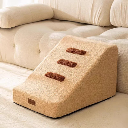 Cute Bee & Bunny Pet Stairs | Wave Design Pet Ramp for Small Dogs, Senior Pets & Cats | Anti-Slip, Washable, Orthopedic Support